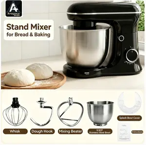 5.5QT 1500W Stand Mixer for Bread & Baking, 10-Speed Control