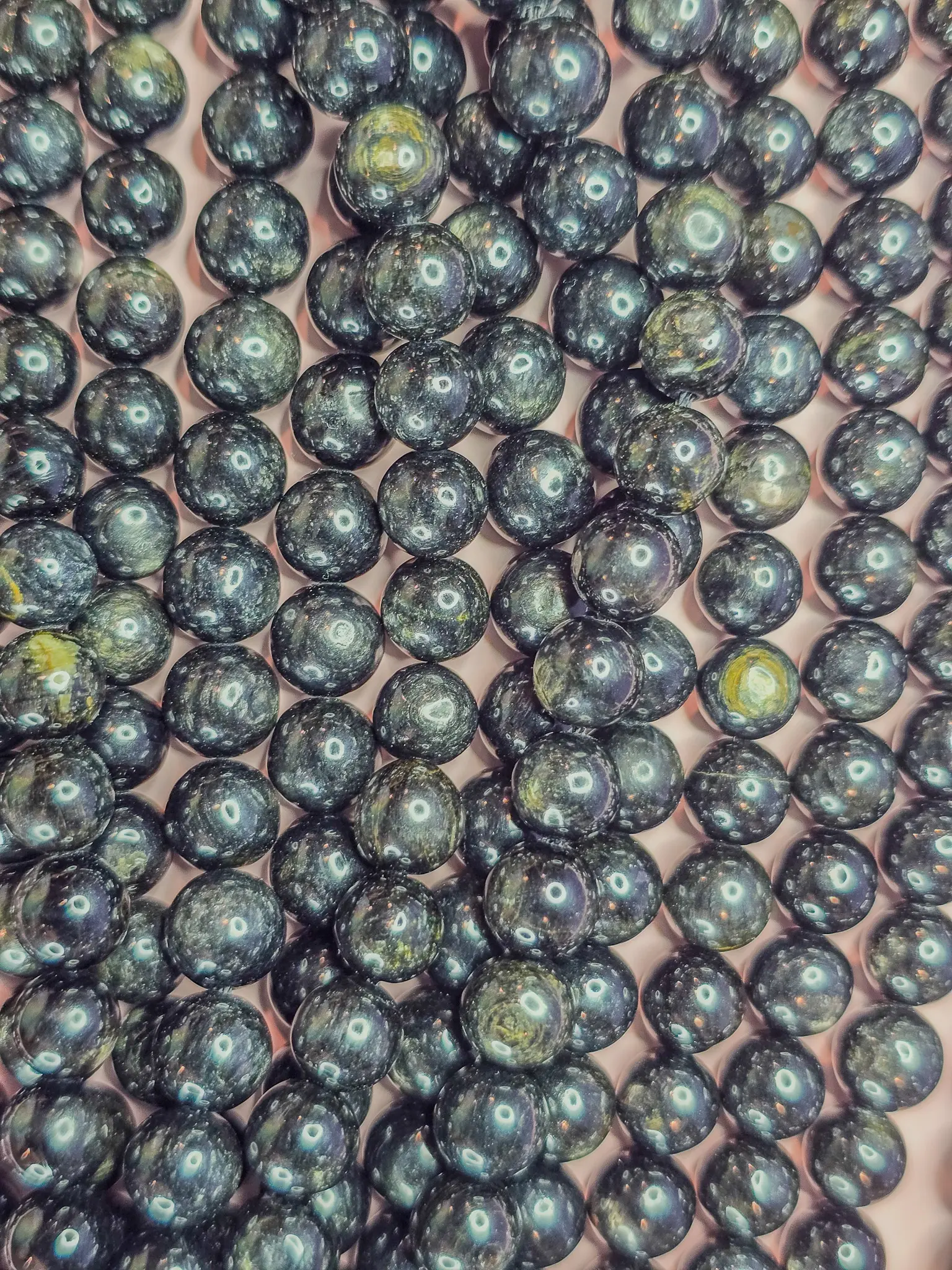Natural Hypersthene Round Bead Strands | Velvet Schiller Flash DIY Jewelry (8mm)