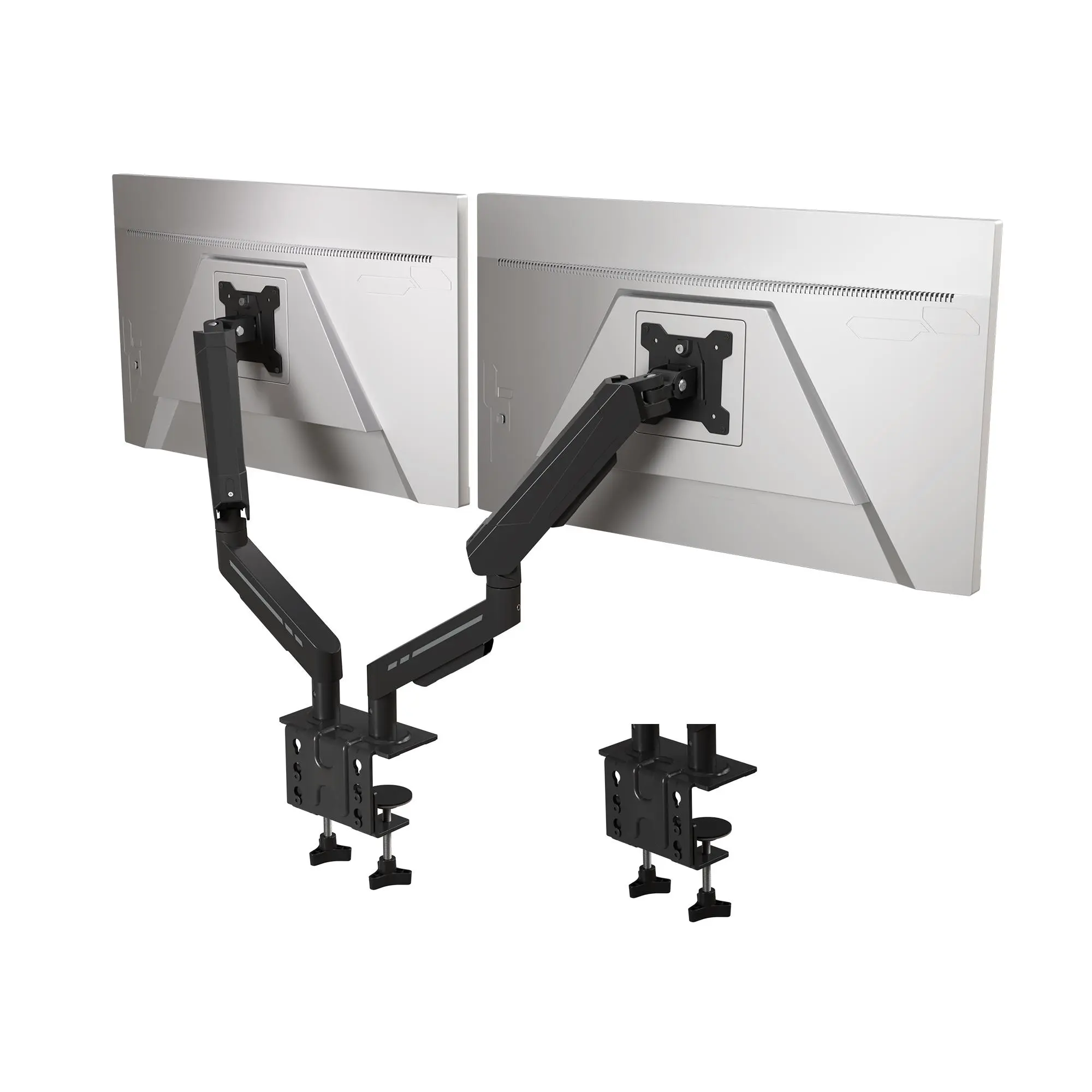 Dual Monitor Stand up to 33 inches Screen, Load-Bearing Max 22 lbs Each Arm, Adjustable Dual Monitor Mount, Sturdy Steel vesa Monitor Mount with Stable VESA 75x75 100x100mm