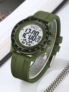 Skmei Colorblock Speedometer Watch Face, Street Style Casual Digital Wristwatch, Multifunctional Sports Clock with Night Glow