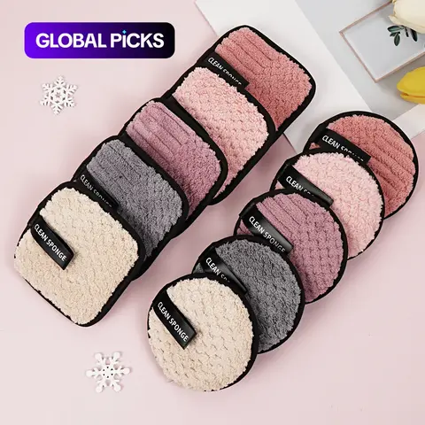 MAANGE Summer Makeup, 10pcs/set Makeup Remover Puff Set, Makeup Remover Tool, Double Sided Face Wash Puff, Face Cleaning Pads, Makeup Remover Cloth #GLOBAL PICKS