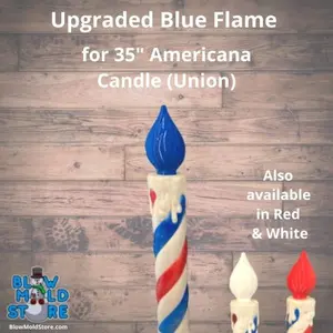 Blue Candle Flame for Union Americana Patriotic Blow Mold Candle