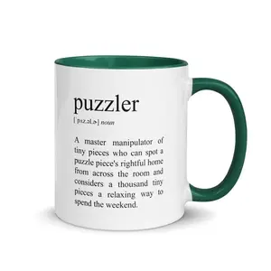 Funny Jigsaw Puzzle Ceramic Coffee Mug Tea Cup 11oz/15oz, Puzzler Puzzle Lover Hobby Gift, Ideal Birthday Present for Friend Mom Dad Brother Sister, Lovely Christmas Gift for Coworker Puzzle Enthusiast