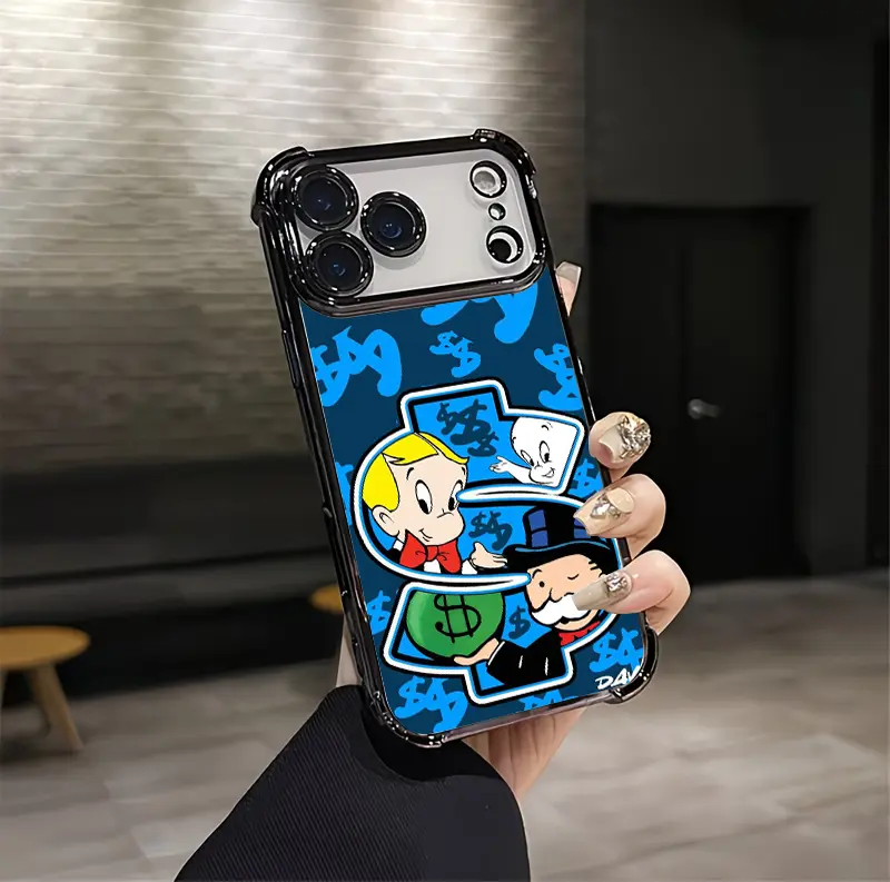 Vintage Unique Rich Boys Aesthetic Pattern Smartphone Case - Soft Silicone TPU Shockproof Protector for iPhone 17/16/15/14/13/12 Plus Pro Max Ultra & Samsung 22/23/24/25 Plus Pro Max Ultra, Custom Cellphone Accessory