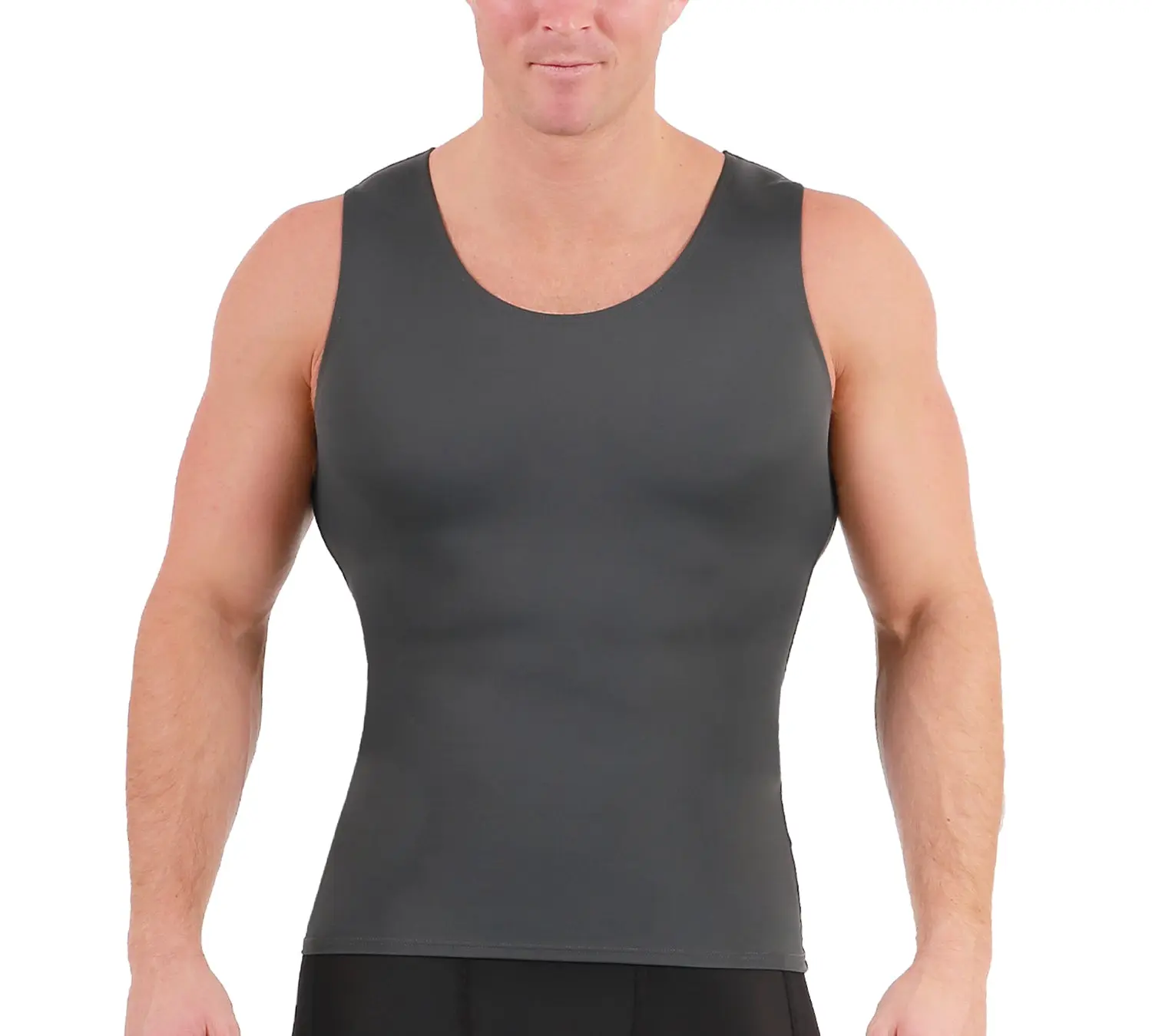 INSTA SLIM Medium Compression Muscle Tank 2MAT001 – Men’s Sleeveless Performance Training Tank, Moisture-Wicking 4-Way Stretch Fabric, Athletic Fit for Gym & Everyday Wear, Made in USA