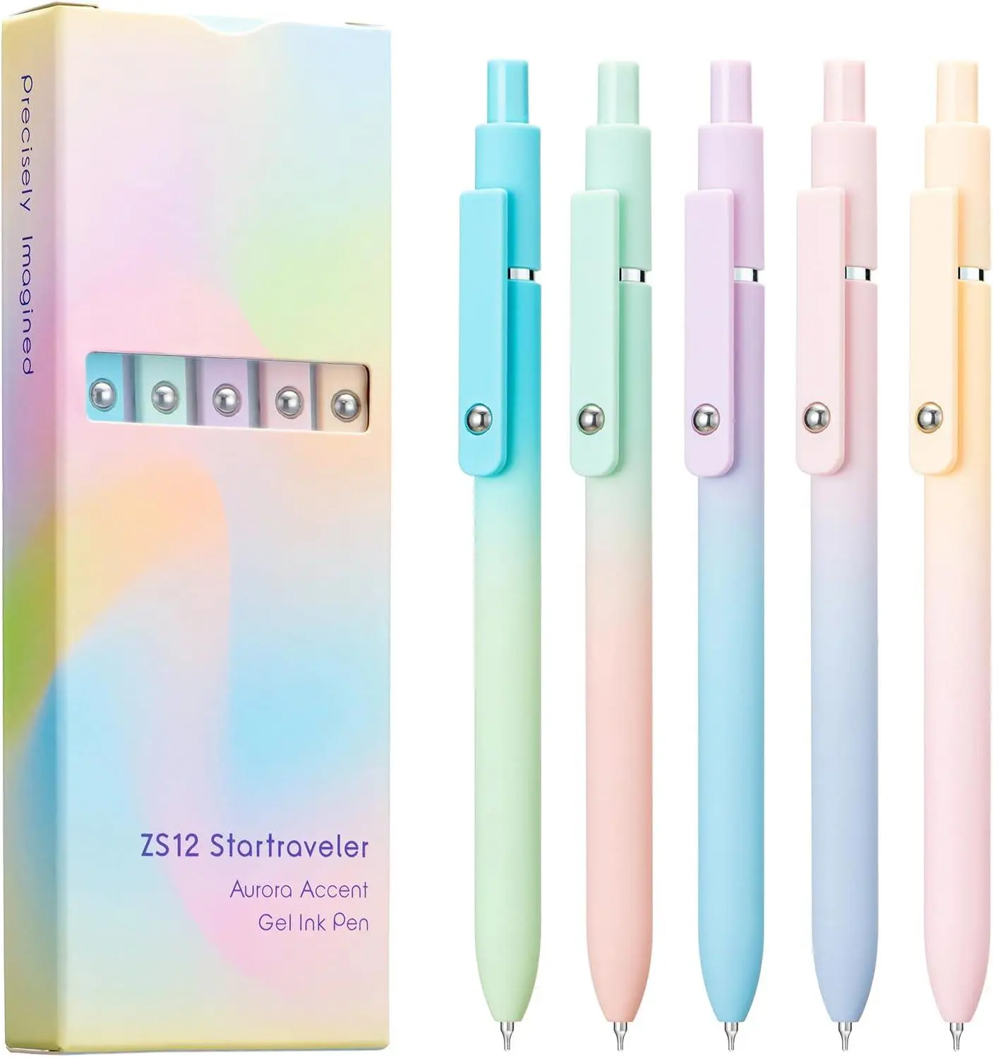 Gel Pens, 5 Pcs 0.7mm Quick Dry Black Ink Pens Fine Point Smooth Writing Pens for Bible Study,Journaling Note - Cute Office School Supplies - Gifts for Girly  Nursing Teacher Women