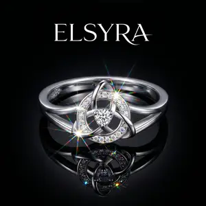 S925 Sterling Silver Celtic Knot Ring For Women Triquetra Trinity Celtic Rings Sterling Silver Infinity Eternity Cubic Zirconia Vintage Engagement Celtic Jewelry,High Polish Tarnish Resistant Eternity Wedding Band Stackable Ring for Women Gift for Her