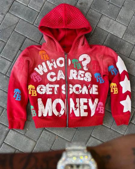 2026 New Style Men's American Letter Pattern Trendy Comfortable Hooded Zipper Retro Sweatshirt