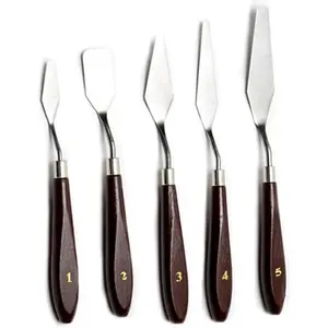 Painting Knives Set - 5 Pieces Stainless Steel Spatula Palette Knife Oil Painting Accessories Color Mixing Set for Oil, Canvas, Acrylic