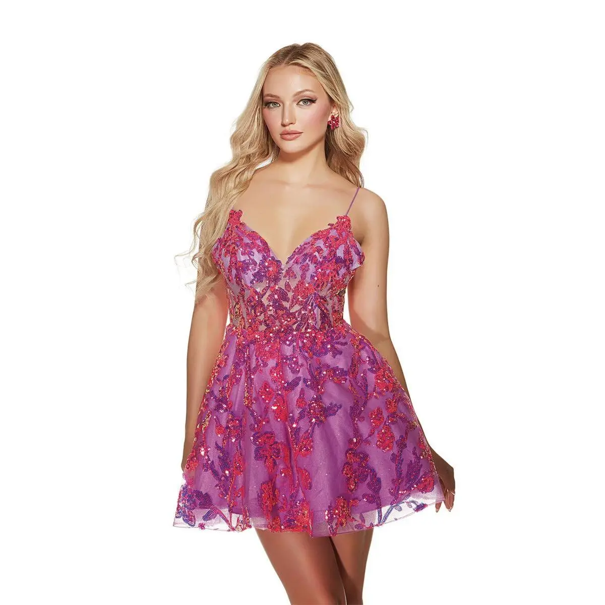 Alyce Paris Sequin Lace Homecoming Dress 3769