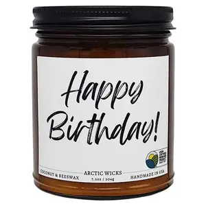 Happy Birthday Candle - 9oz Coconut & Beeswax Non-Toxic Candles