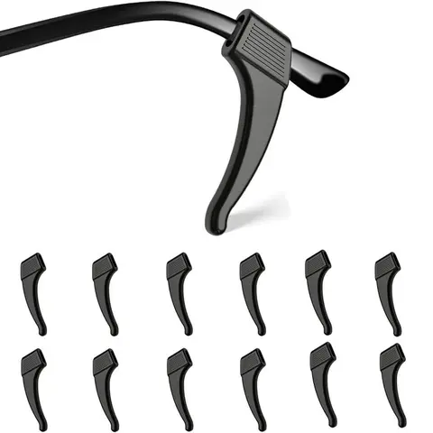 5-Pairs Silicone Anti-Slip Eyeglass Ear Grips - 35mm Comfortable Elastic Temple Tips Sleeves, Elegant Sporty Accessories Attach to Frame Legs, Designed to Fit Your Ears for Eyewear Sports Sunglasses