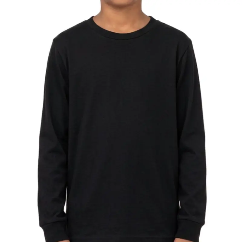 Pro Club Boys' S Kids Clothing Boys Regular Fit Long Sleeve Crew Neck Shirt - Plain, Medium Weight, Breathable Cotton Top, All Seasons Minimalist Everyday Basic