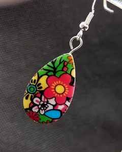 Boho Retro Flower Tear Drop Earrings