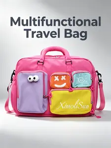 1pc Dopamine Colorful Travel Duffle Holdall Bag with Detachable Pouches | Cute Weekender Gym Bag with Multiple Pockets, Water-Resistant for Girls, Sports Fitness Bag