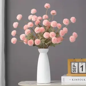 6/12 PCS  Artificial Snowball Pom-PomFlower Bouquet (No Vase), Artificial FlowerArrangements, Faux Ping-Pong  forHome, Party or Wedding Decor decoration