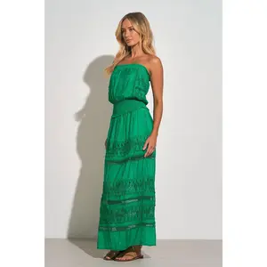 Green Strapless Maxi