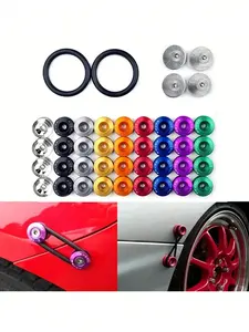 Car Bumper Reinforcement Pads Front & Rear Fasteners with O-ring Rubber Rings Aluminum Alloy Nuts Washers Bolts JDM Modification Accessories