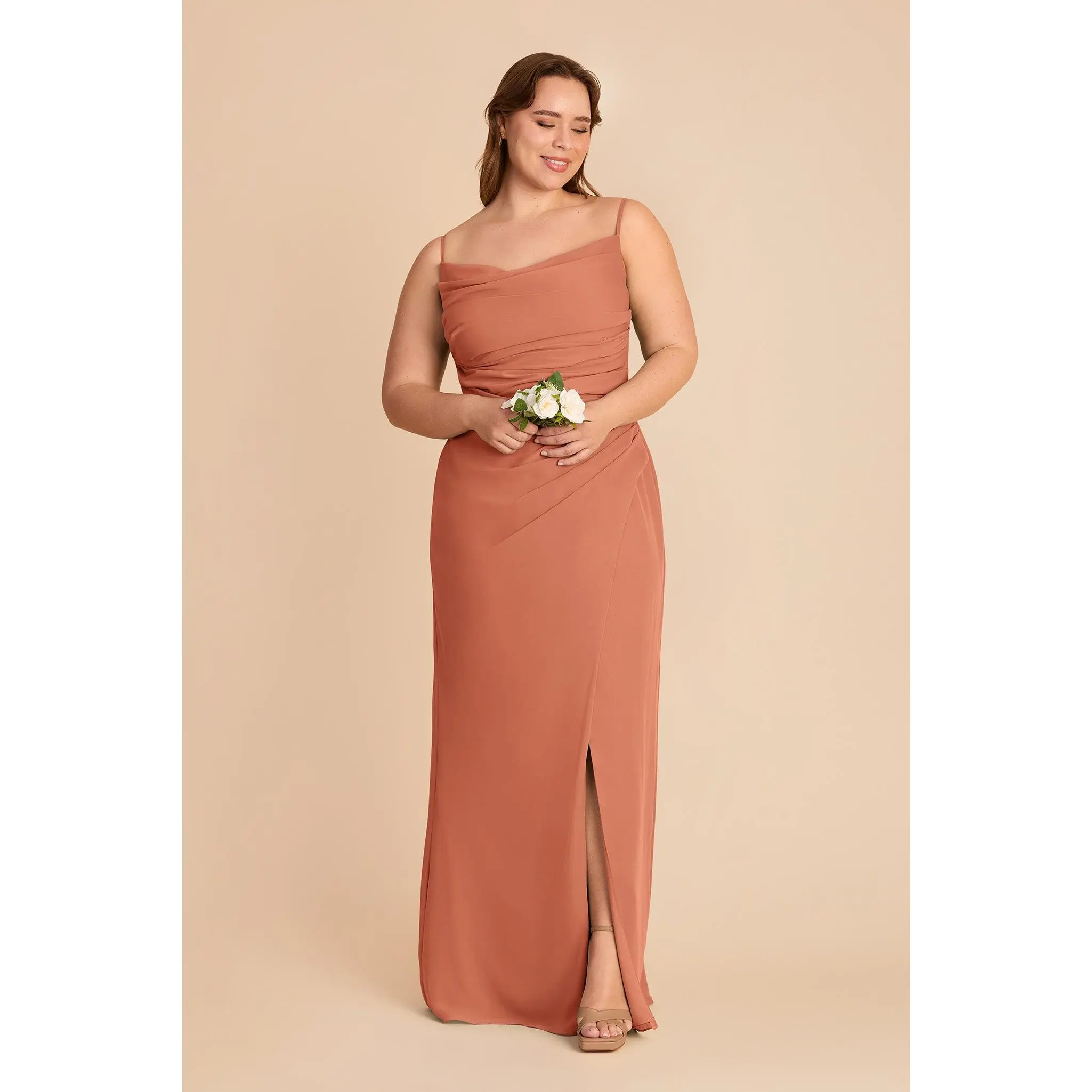 Lydia Chiffon Dress - Terracotta