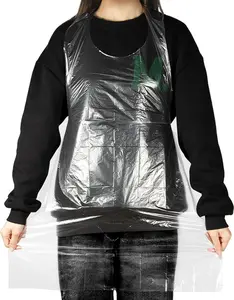 50 Plastic Disposable Aprons Adults - Waterproof Aprons Kids Painting Smocks Eating Bibs for Hair Dye Baking Cooking