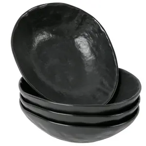 Pasta Bowls Set of 4, 17oz Serving Bowls for Kitchen, Soup Bowl, Large Stoneware Bowls for Festivals, Housewarming, Dinnerware