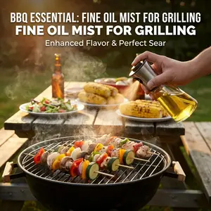 Oil Sprayer for Cooking Food Grade Glass Stainless Steel Fine Mist Comfort Grip Anti-Slip Base Kitchen BBQ