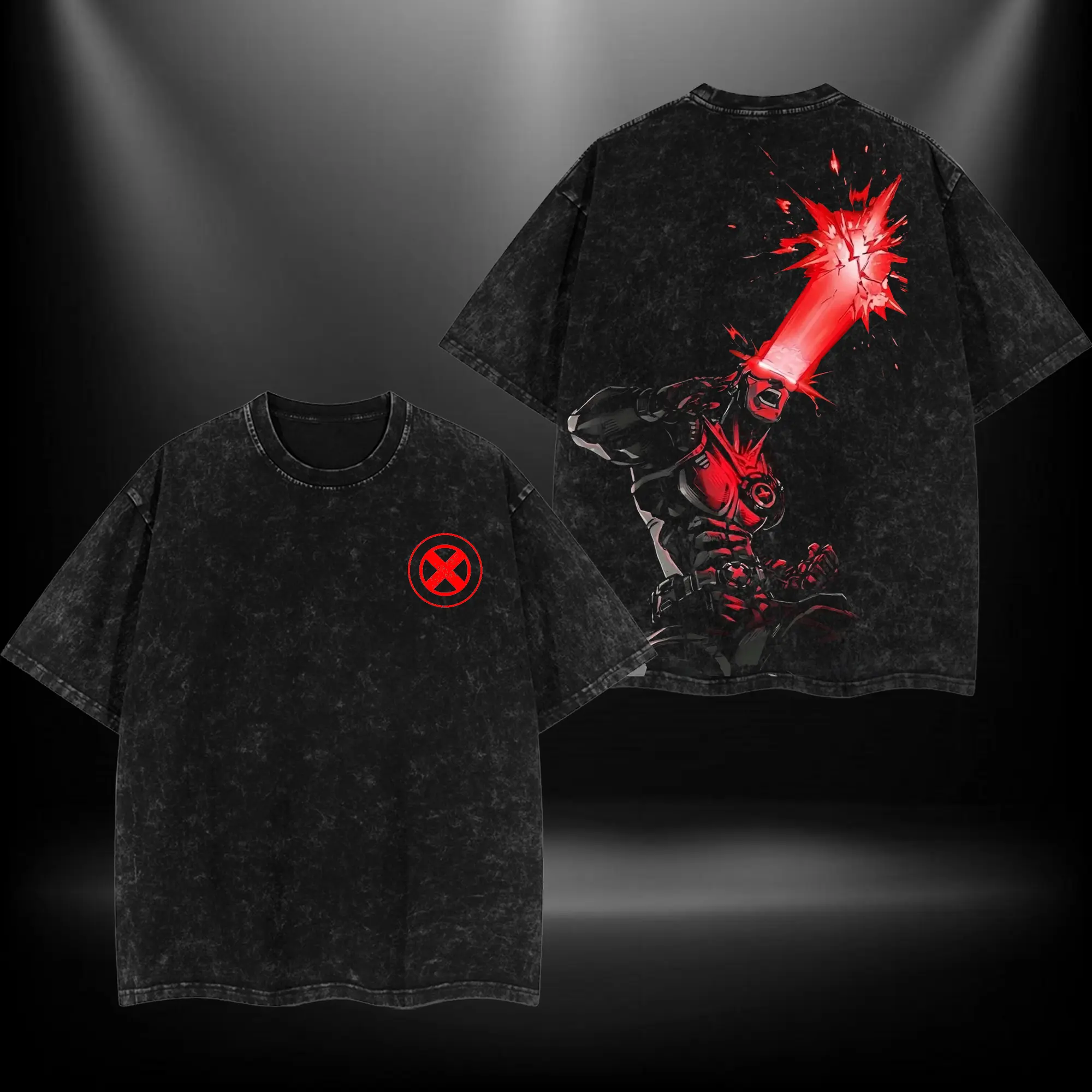 Cyclops X Mutants Double Printed Oversize Lightweight Acid Washed Tee TV Show Graphic Top Cotton Gift T-Shirt For Comic Lover, Gift T-Shirt For Movie Lover Fit Oversized