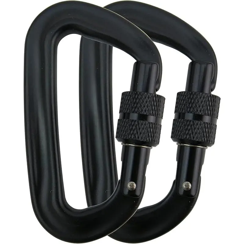 12kN Heavy-Duty Aluminum Alloy Carabiner Hooks - Lightweight Climbing Carabiners for Hiking, Camping, Hammocks, Carabiner Clips