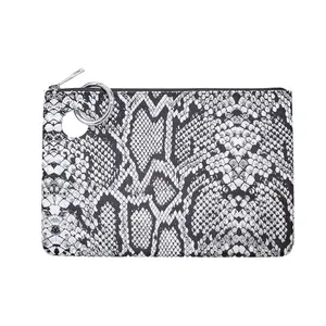 OVENTURE Large Pouch - Tuxedo Snakeskin Silicone, Black and White Patterned Design, Includes Clip Attachment