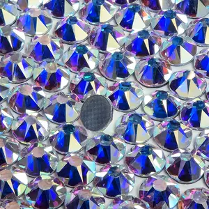 2088 SS20 Crystal AB Hotfix Rhinestones – 1440pcs Iridescent Flatback Glass Gems, 5mm 16-Facet AB Stones for Clothes, Shoes, Tumblers, Nail Art