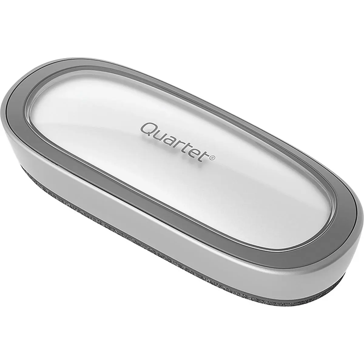 212 MAIN Compact Dual-Action Oval-Shape Writing Stationery Supplies, Quartet Max Clean Premium Dust-Capture Dry Eraser for Glass Boards - Silver, Dry Erasers & Correction Supplies