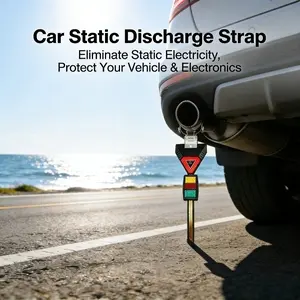 New Universal Fit Car Anti-Static Grounding Cable, Wear-Resistant Auto Static Electricity Eliminator with Reflective Safety Design, Easy Installation Vehicle Ground Strap for Safe Driving and Protecting Car Electronics