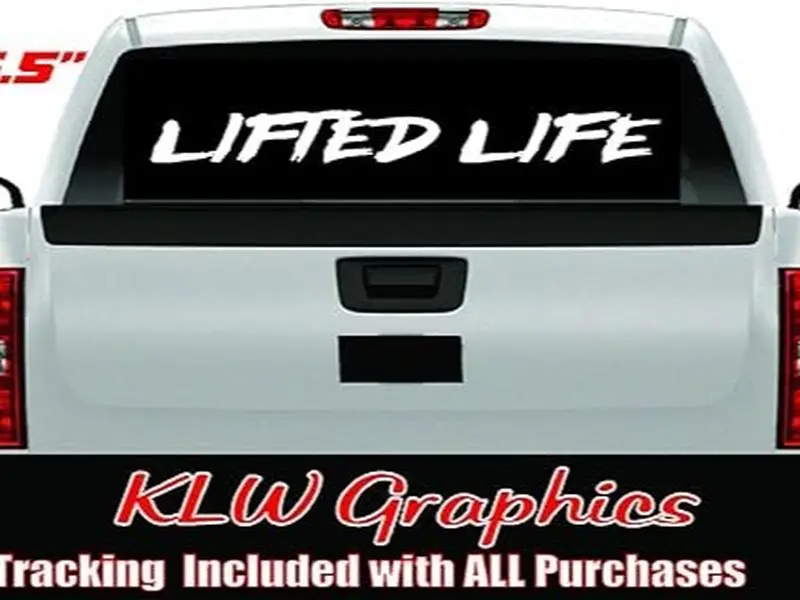 Lifted Life Back Windshield Banner Vinyl Decal Sticker Truck Car Boost Turbo Shitbox Diesel Lift Soot