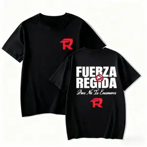 FEEGO Fuerza Regida Pero No Te Enamores Stylish T-Shirt - Bold 2 Sides Graphic Design for Music Fans and Trendsetters Pepper Comfort Colors