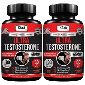 Kaya Naturals UltraTest- Natural Workout Supplement for Energy, Stamina, and Strength Booster - 180 Count (Pack of 2)