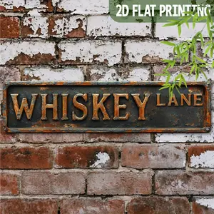 1PC 2D Flat Retro "Whiskey Alley" Iron Sign,39.88x 9.91cm , Rustic Style Wall Art, Suitable for Home Decoration, Bar, Coffee Shop, Garage, Farmhouse - Indoor/Outdoor Use, Easy to Hang, Bar Wall Decoration|Vintage effect|Iron Sign, Metal Wall Art
