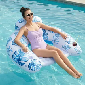 Inflatable Pool Floats Adult, Floating Lounge Chairs , Blow up Pool Noodles for Adult Heavy Duty, Floating Chair for Party Summer Water Beach Lake Fun Summervibes