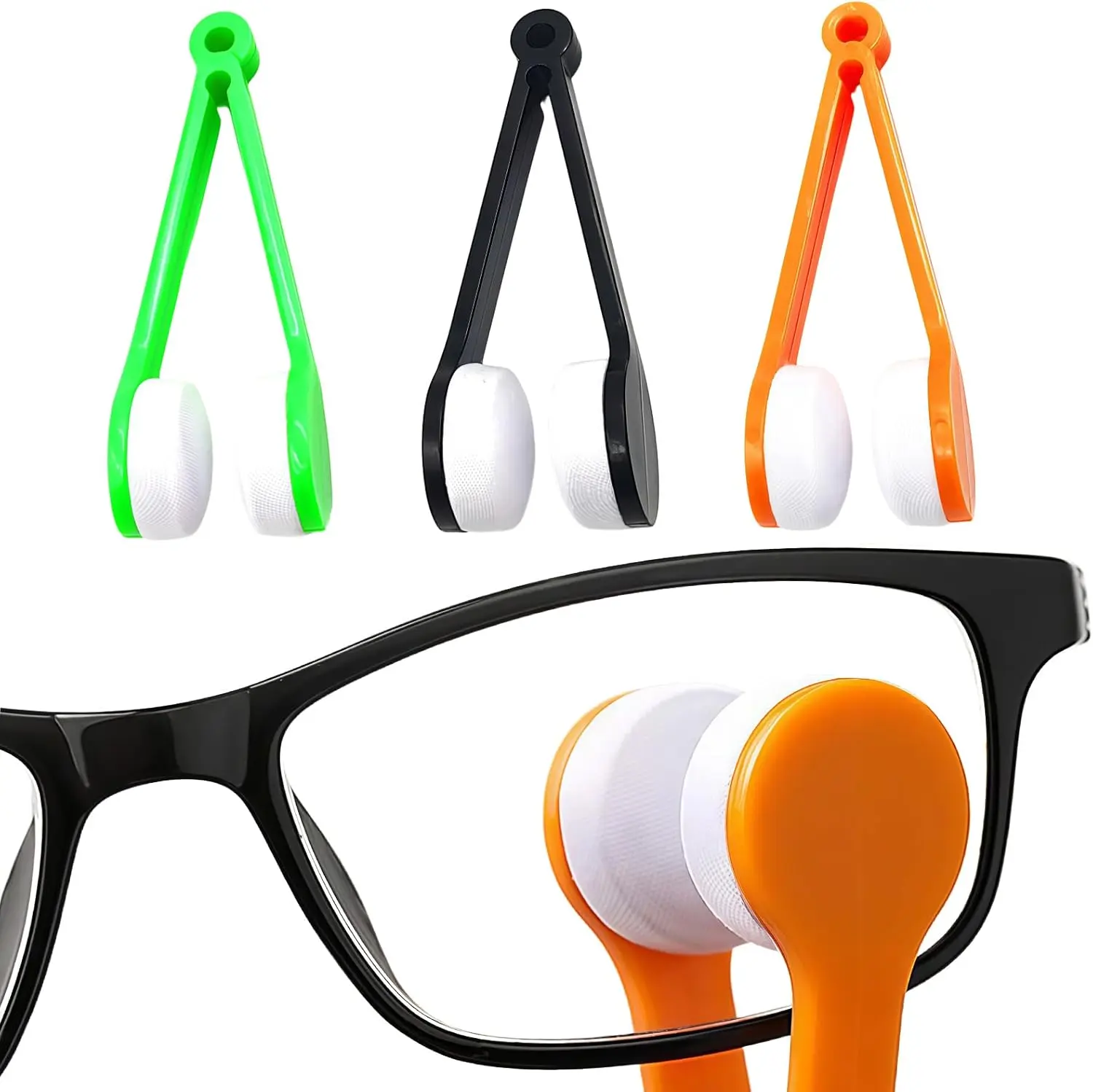 3PCS Eyeglasses Cleaner Clip, Microfiber Glasses Cleaning Brush Tool for Sunglasses Spectacles, Portable Mini Eyeglass Lens Cleaner for Phone Camera Lens & Screen