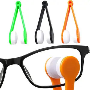 3PCS Eyeglasses Cleaner Clip, Microfiber Glasses Cleaning Brush Tool for Sunglasses Spectacles, Portable Mini Eyeglass Lens Cleaner for Phone Camera Lens & Screen