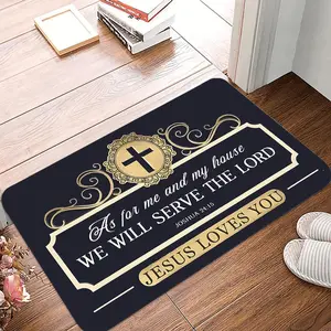 1 piece of Christian door mat with printed soft kitchen floor mat floor mat door mat living room laundry area mat decorative carpet for both inside and outside the door a good choice for use Religious Doormat