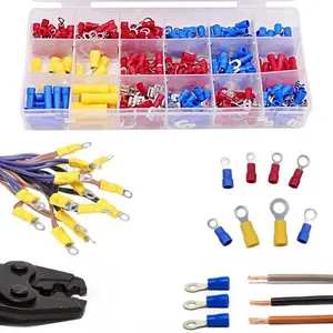300pcs Wire Terminals Kit - Cold Pressed Electrical Connectors with Insulation Sleeve for Automotive Boat Home Wiring Repair