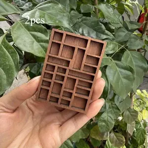 2pcs Vintage Wooden Miniature Jewelry Stand Display Holder - Perfect for Collecting and Displaying Spices, Gemstones, and Trinkets - Ideal Gift for Friends and Classmates