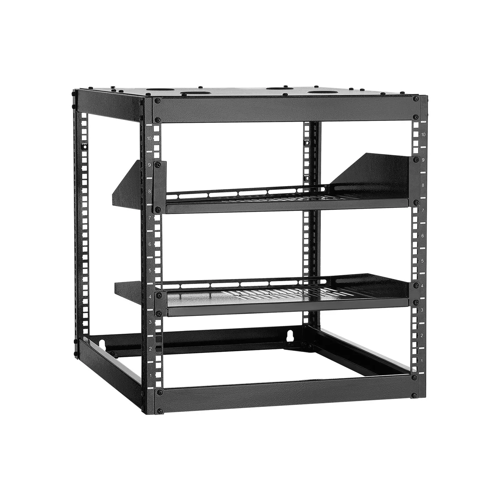 10U Open Frame Server Rack – 23-Inch Depth, 4-Post