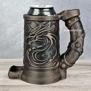 Dragon Dice Tower Mug Can Koozie - Table Top Gaming Cup for 12 oz Cans - DND Gaming Accessory Reusable