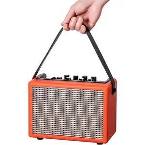 Acoustic/Electric Guitar Amplifier, with 3-Year Warranty,15 Watt Portable  Speaker for Guitar Acoustic/Electric with Reverb Effect, 2 Band EQ,Orange