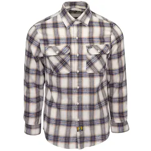 Gunthers Co Men's Casual Soft Flannel Longsleeve Button-Front Shirt - Birch Street Classic Plaid Checked, Black/Brown, With Pockets, Menswear Top