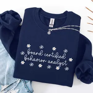 Minimalist BCBA T-Shirt or Sweatshirt, Board Certified Behavior Analyst ,  Behavior Analyst , ABA shirt Cotton Fabric Sleeve