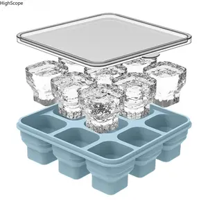 Foldable Silicone Ice Cube Tray With Lid, Food Grade Easy Release Ice Mold