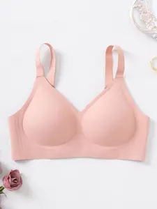 Women's bra Solid color sporty design Gathering anti-sagging supportive bra Light and comfortable to wear Suitable for sports scenes and yoga Wireless Sports Bra