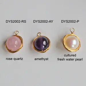 Hand Crafted Wire Wrapped Gem Stone or Cultured Fresh Water Pearl Charm Pendant Connector for Necklace, Earring, Jewelry Making.